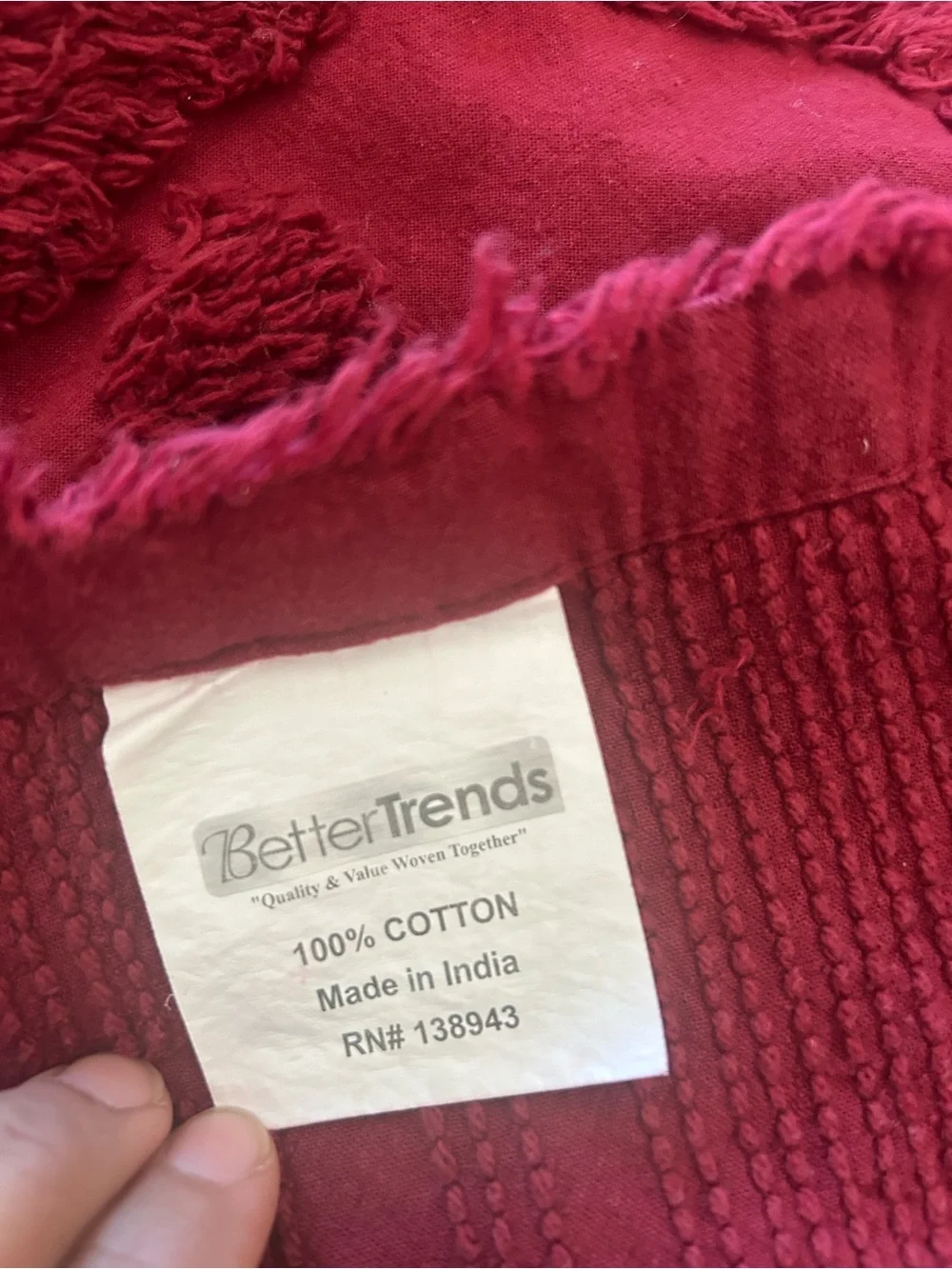 Plush Tufted Chenille Bedspread Set in Deep red BETTER TRENDS